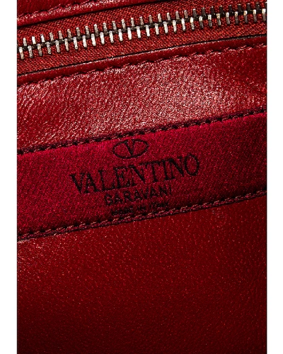 Shop Valentino Rockstud Spike Medium Shoulder Bag In Agnello & Palladium