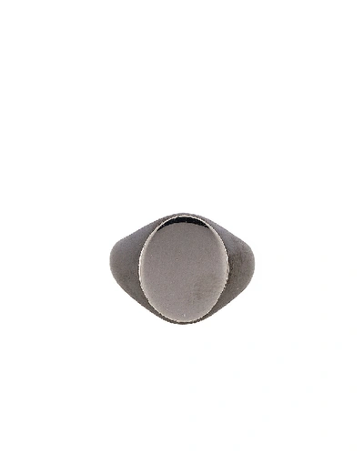 Shop Maison Margiela Ring In Metallic In Palladium & Black