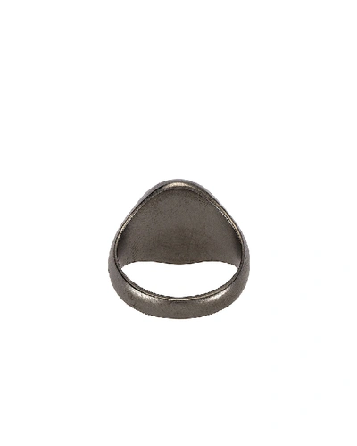 Shop Maison Margiela Ring In Metallic In Palladium & Black