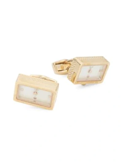 Shop Tateossian Rose Goldtone & Mother-of-pearl Cufflinks In Yellow
