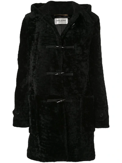 Shop Saint Laurent Shearling Duffle Coat