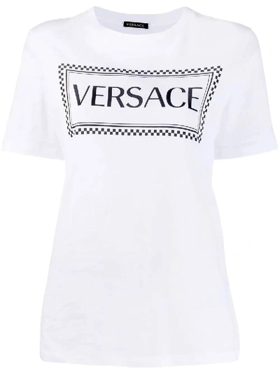 Shop Versace White Center Logo T-shirt