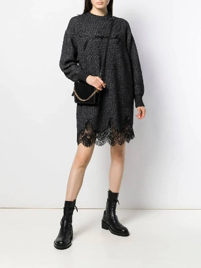 Shop Givenchy Lace Scalloped Sweater Dress