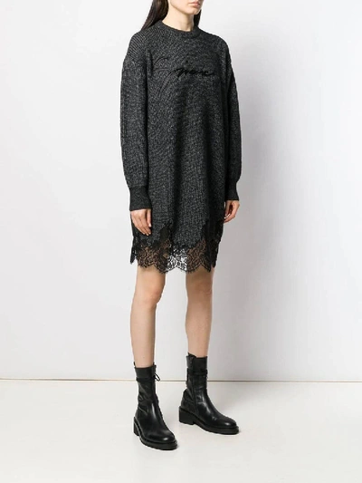 Shop Givenchy Lace Scalloped Sweater Dress