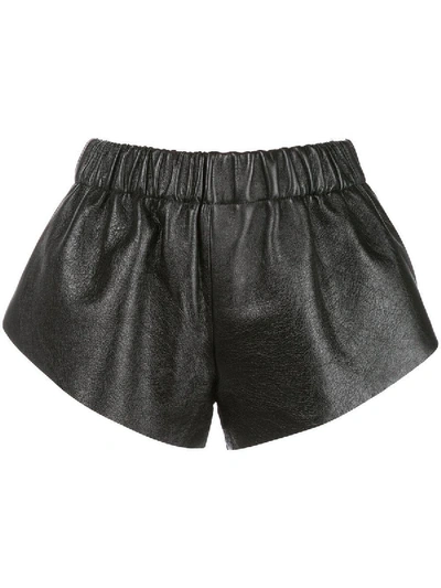 Shop Saint Laurent Elasticated Waist Mini Shorts In Black