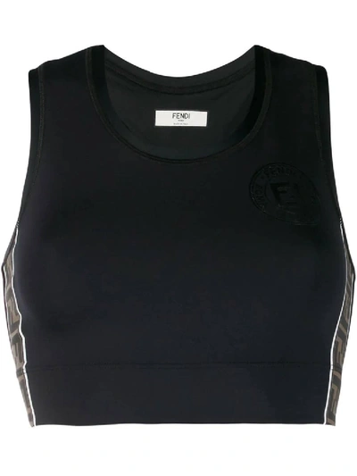 Shop Fendi Fitness Rama Bassiere Black