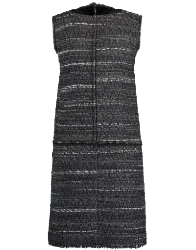 Shop Dolce & Gabbana Sleeveless Tweed Shift Dress In Grey