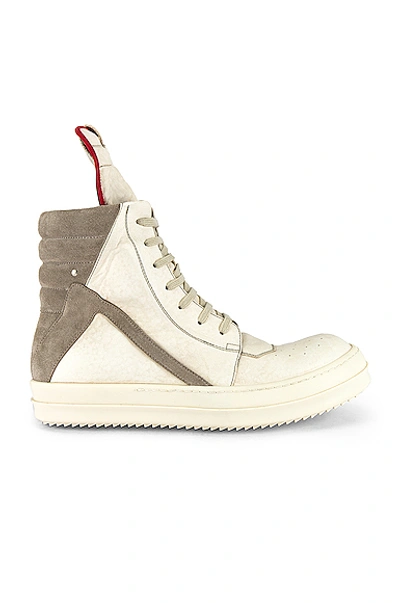 Shop Rick Owens Geobasket Sneaker In Off White