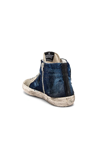 Shop Golden Goose Slide Sneaker In Blue Denim & White Star