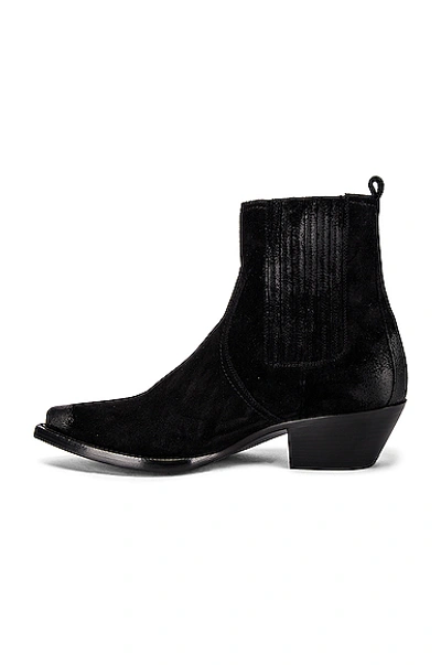Shop Saint Laurent Lukas Suede Boots In Black