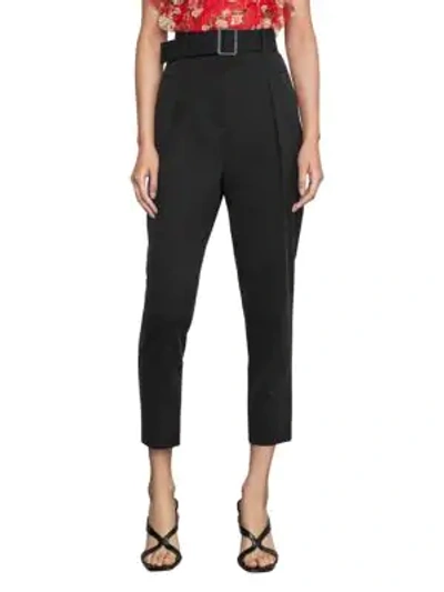 Shop Bcbgmaxazria Single Pleated High-waist Pants In Black