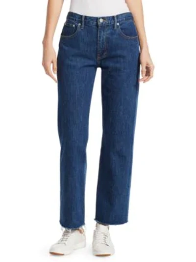 Shop Elizabeth And James Holden Two-tone Straight Leg Jeans In Medium