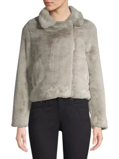 Shop Apparis Leila Cropped Faux Fur Jacket In Cloud
