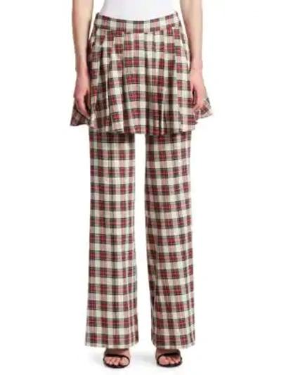 Shop Maggie Marilyn Women's She's In Charge Layered Plaid Pants In Cream Red