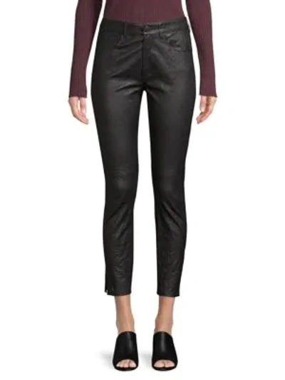 Shop 3x1 Leather Skinny Jeans In Black