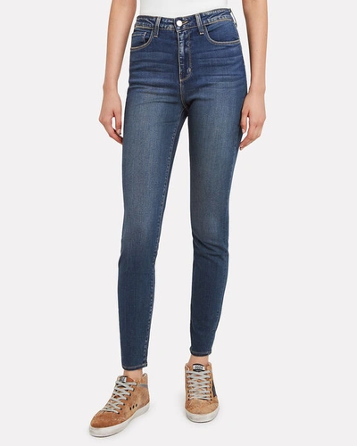 Shop L Agence Marguerite High-rise Skinny Jeans In Denim
