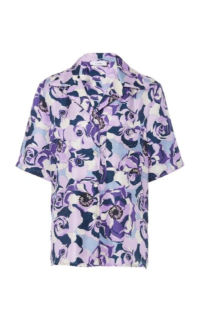 Shop Art Dealer Kaia Silk Flower Power Shirt In Print