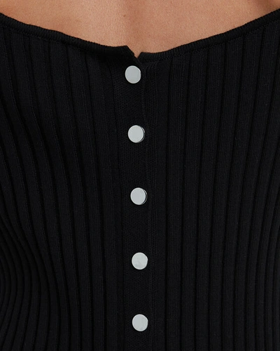 Shop Paco Rabanne Sleeveless Rib Knit Dress In Black