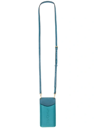 Shop Anya Hindmarch Hole Punch Phone Pouch - Blue