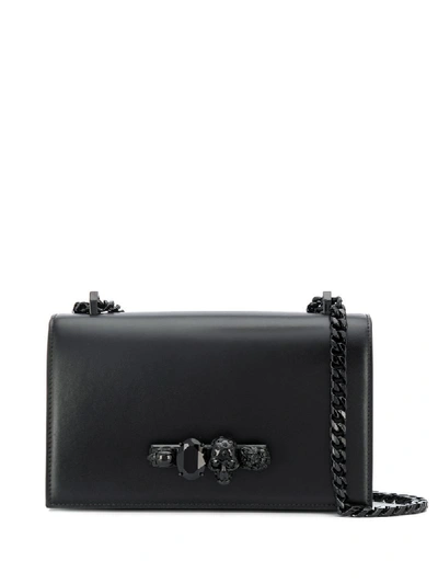 ALEXANDER MCQUEEN JEWELLED SATCHEL BAG - 黑色