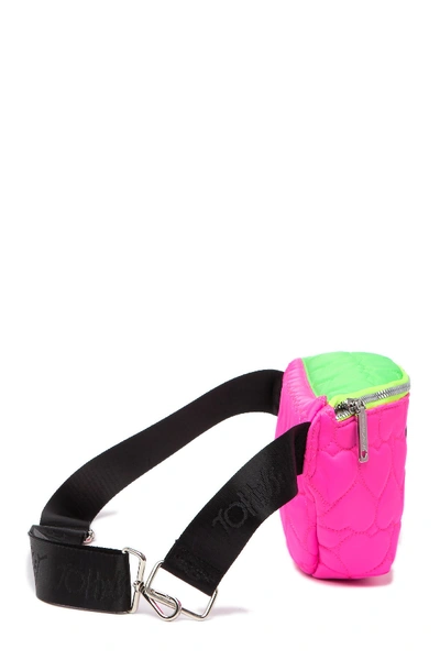 Shop Betsey Johnson Neon Nylon Quilted Belt Bag In Multi