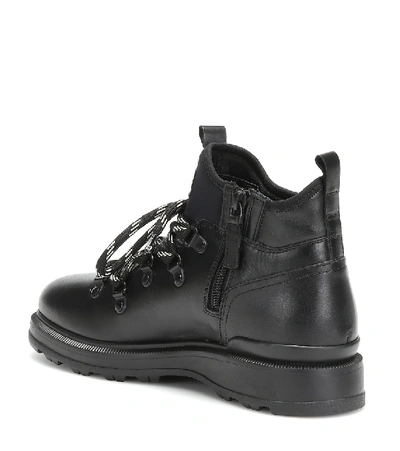 Shop Woolrich Leather Ankle Boots In Black