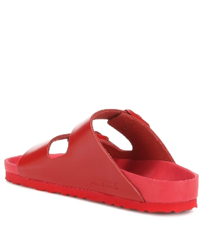 Shop Valentino X Birkenstock Vltn Leather Sandals In Red