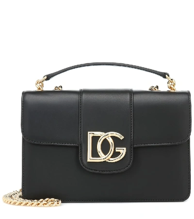 Shop Dolce & Gabbana Dg Millennials Leather Shoulder Bag In Black