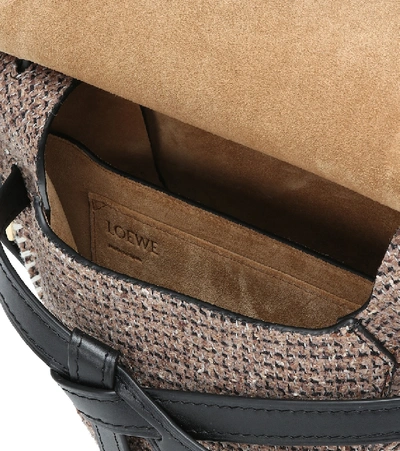 Shop Loewe Gate Small Tweed Shoulder Bag In Brown
