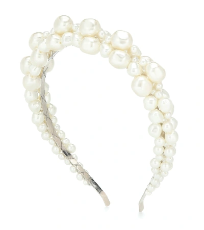 Shop Simone Rocha Faux Pearl Headband In White