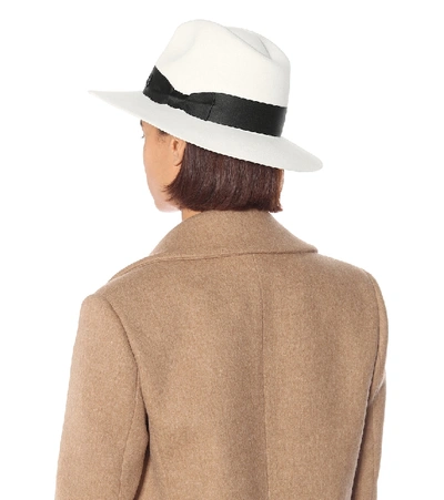 Shop Maison Michel Rico Felt Fedora In White