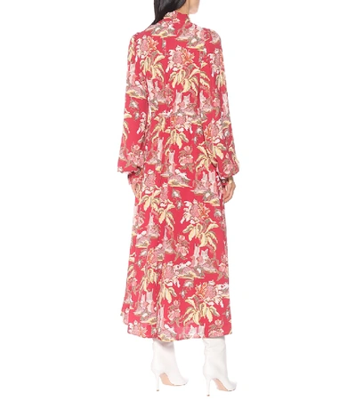 Shop Peter Pilotto Printed Crêpe Midi Dress In Red