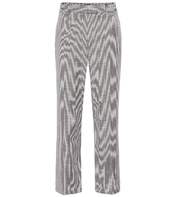 A.P.C. Cece Checked Cotton-Blend Pants In Grey | ModeSens