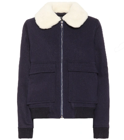 Shop A.p.c. Snowbird Wool-blend Jacket In Blue