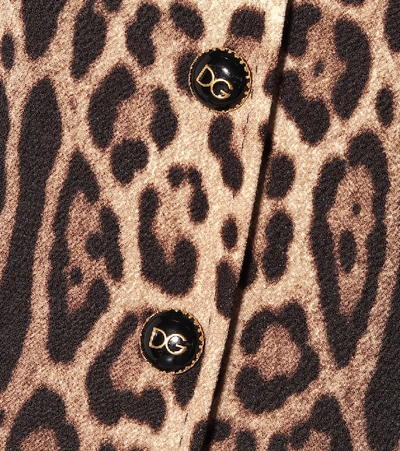 Shop Dolce & Gabbana Leopard-print Wool Coat In Brown