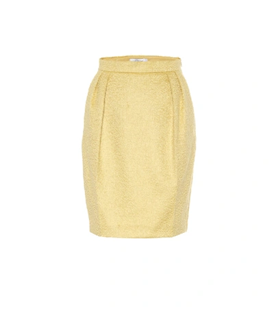 Shop Max Mara Turchia Mohair-blend Miniskirt In Yellow