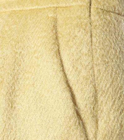 Shop Max Mara Turchia Mohair-blend Miniskirt In Yellow