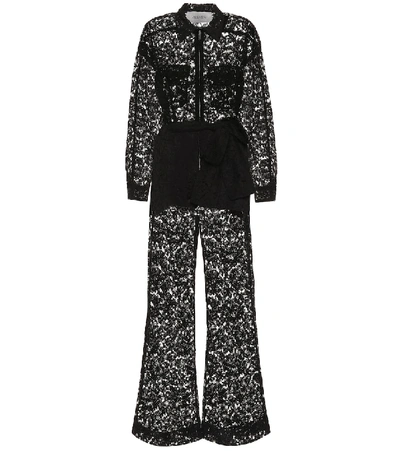 Shop Valentino Lace Jumpsuit In Black