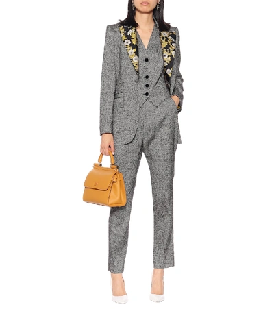 Shop Dolce & Gabbana Wool And Silk-blend Vest In Grey