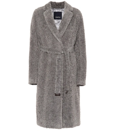 Shop Max Mara Agiato Faux Fur Coat In Grey