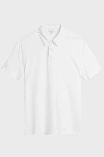 Shop James Perse Standard Cotton Polo Shirt In White