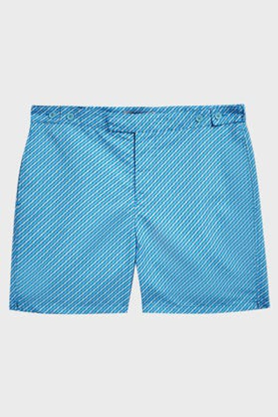 Shop Frescobol Carioca Pepe Striped Tailored Shorts In Blue