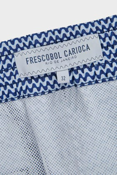 Shop Frescobol Carioca Copacabana Wave-print Sport Shorts In Navy