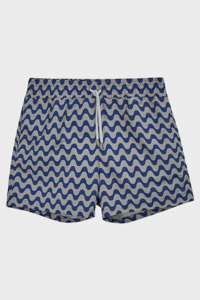 Shop Frescobol Carioca Copacabana Wave-print Sport Shorts, L In Navy