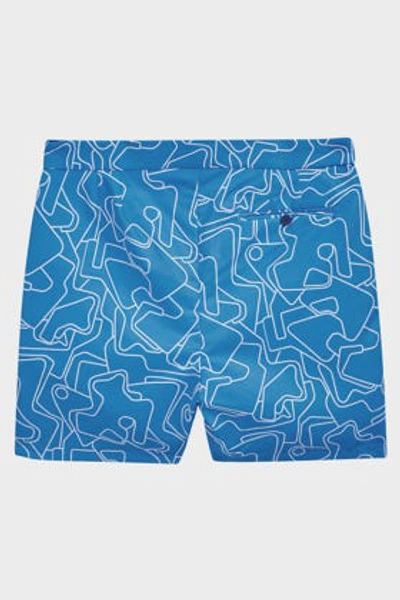 Shop Frescobol Carioca Aerial Tailored Swim Shorts In Blue