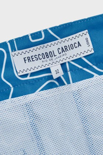 Shop Frescobol Carioca Aerial Tailored Swim Shorts In Blue