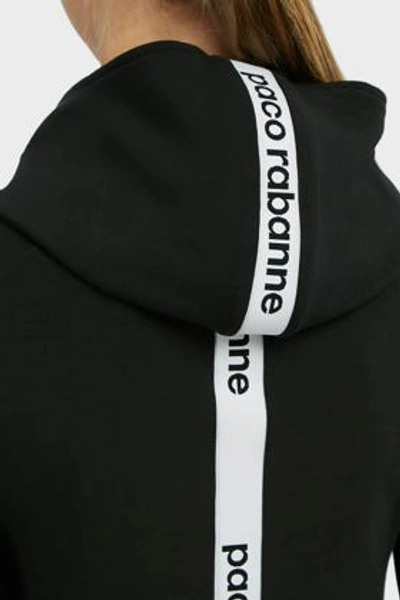 Shop Rabanne Bodyline Logo-print Hoodie In Black