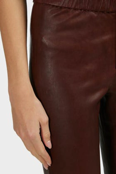 Shop Isabel Marant Étoile Iany Slim-leg Leather Trousers, Fr40 In Burgundy