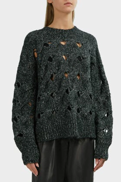 Shop Isabel Marant Étoile Sesley Distressed Knit Jumper, Fr42 In Anthracite