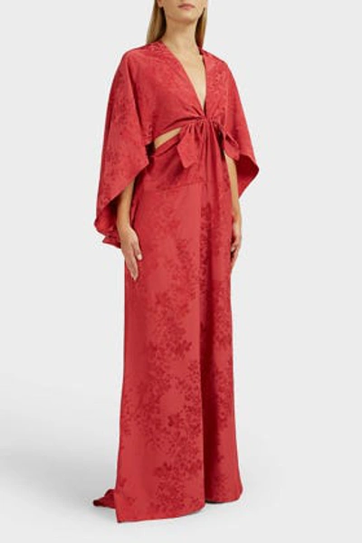 Shop Rosie Assoulin Knotted Jacquard Gown In Red